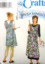 5201 Simplicity  LONG BACK WRAP POCKET APRON LENGTHS DAISY KINGDOM  PATTERN S-XL UNCUT